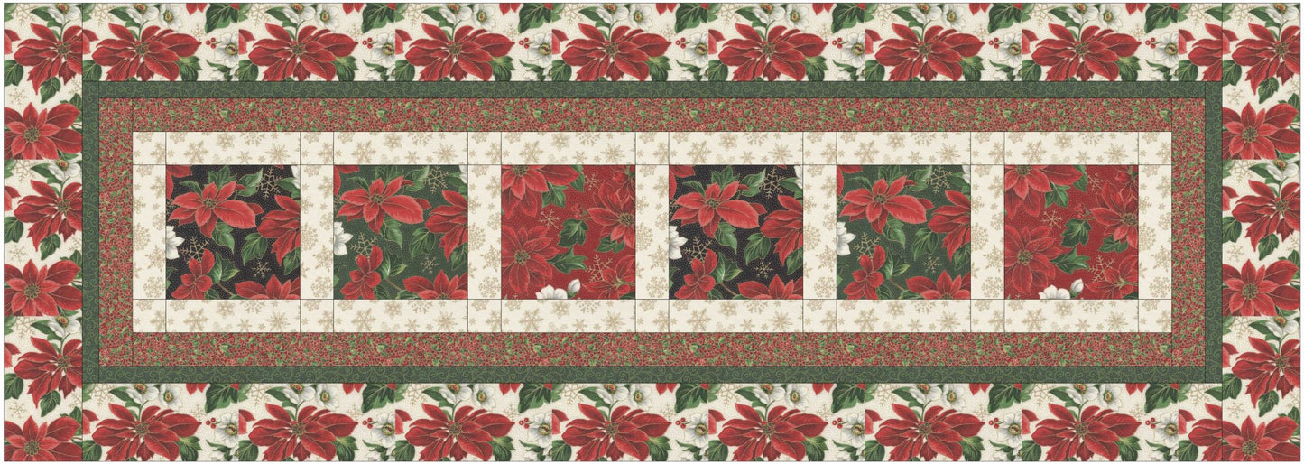 Sunflower Lane Poinsettia Swirl Table Runner Pattern