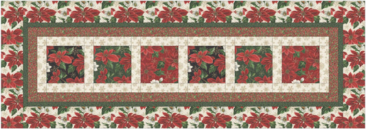 Sunflower Lane Poinsettia Swirl Table Runner Pattern